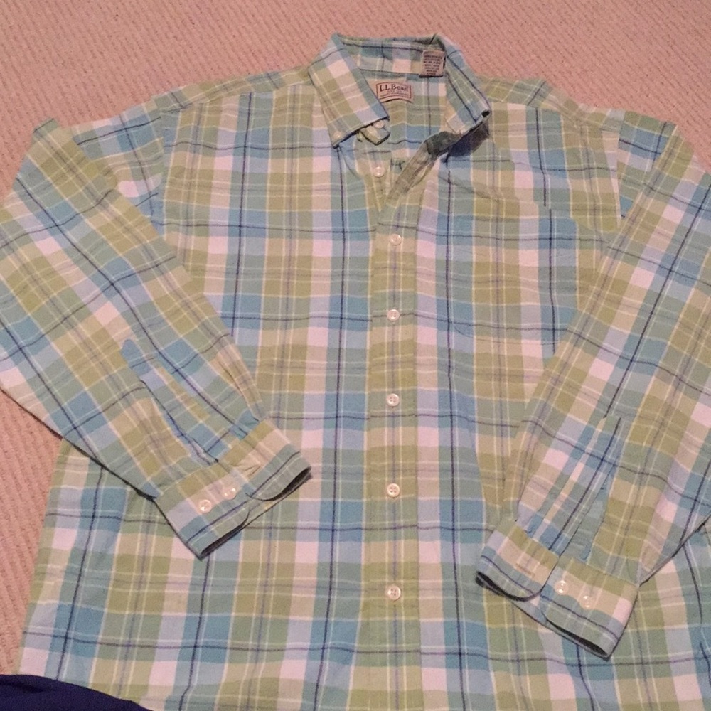 LL Bean men’s plaid shirt. Medium